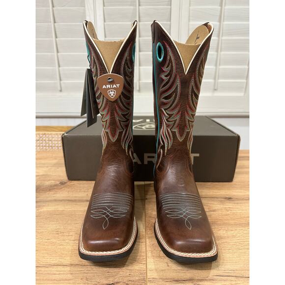 Ariat Women's Round Up Ryder Western Boots Sassy Brown Leather Size 8 NIB Cowboy - Picture 4 of 16